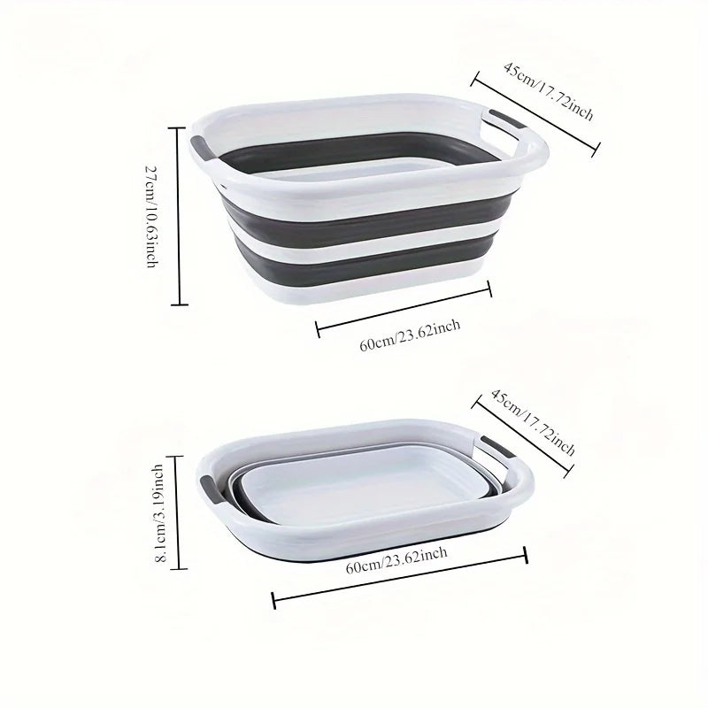Multi-Functional Foldable Storage Basket,Laundry Hamper, Pet Bathing Tub,Space-Saving Organizer for Shower Gaps,Laundry Baskets