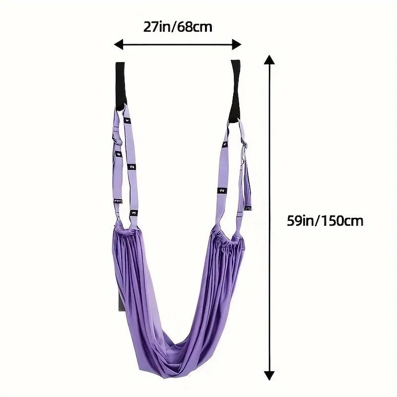 Adjustable Aerial Yoga Strap Elastic Stretch Door Hanging Yoga Belts Hammock Swing Fitness Handstand Rope Training Device Women