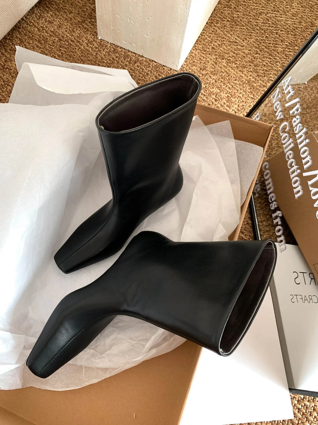 Krazing Pot Kid Suede Leather Square Toe Low Heels Modern Boots Casual Winter Autumn Brand Office Lady Concise Women Ankle Boots