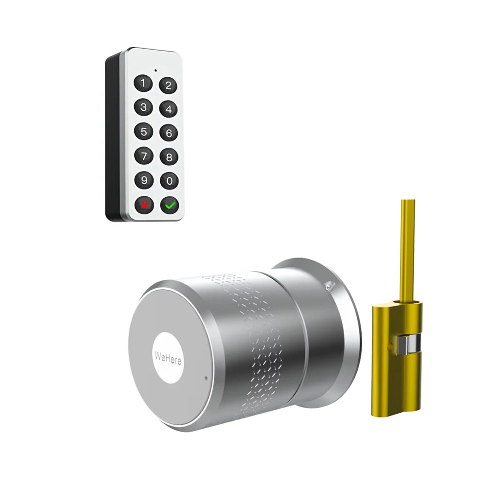 Wehere M521 Smart Door Lock Fingerprint Cylinder Bluetooth for Door 50-100mm Thickess Support TUYA TTlock Multiple Option