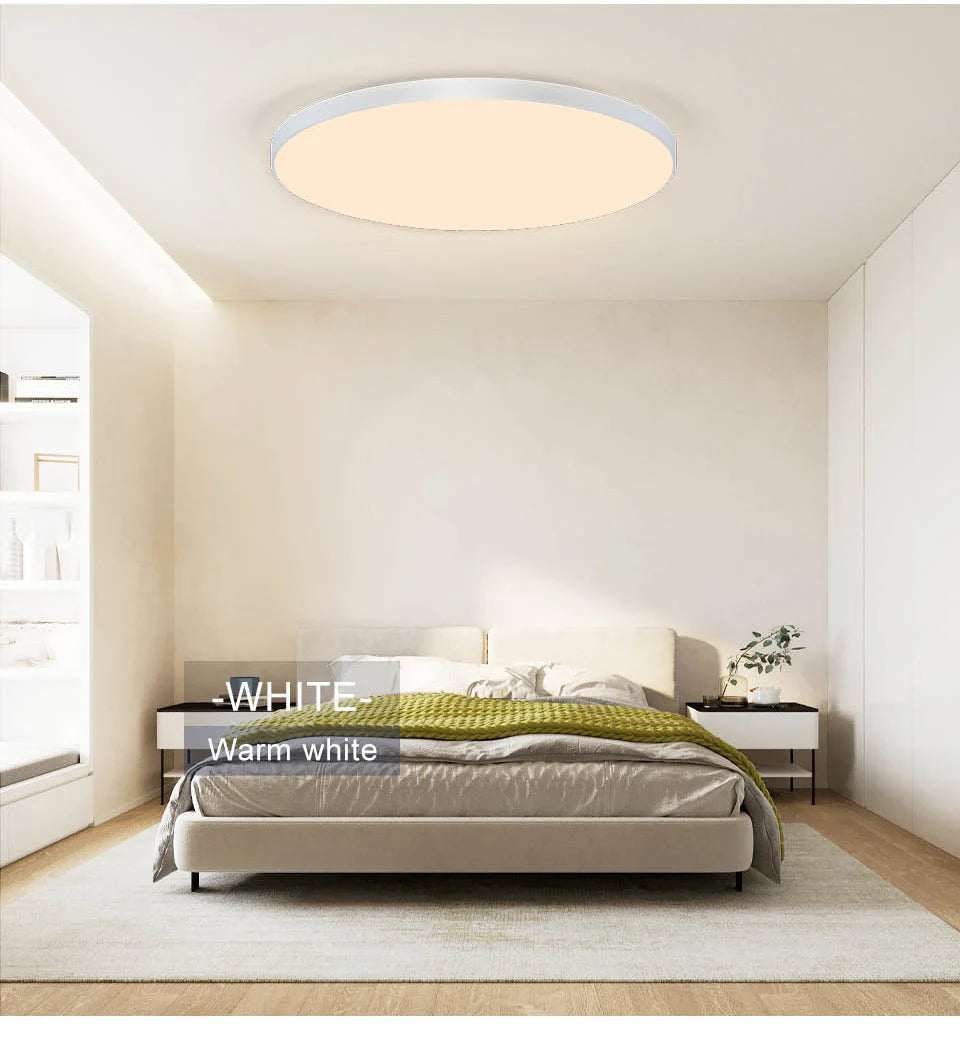MARPOU Smart Ceiling Lamp LED Lamp for Bedroom Large Ceiling Lamps LED Lights with Remote Control Dimmable LED Lights for Room