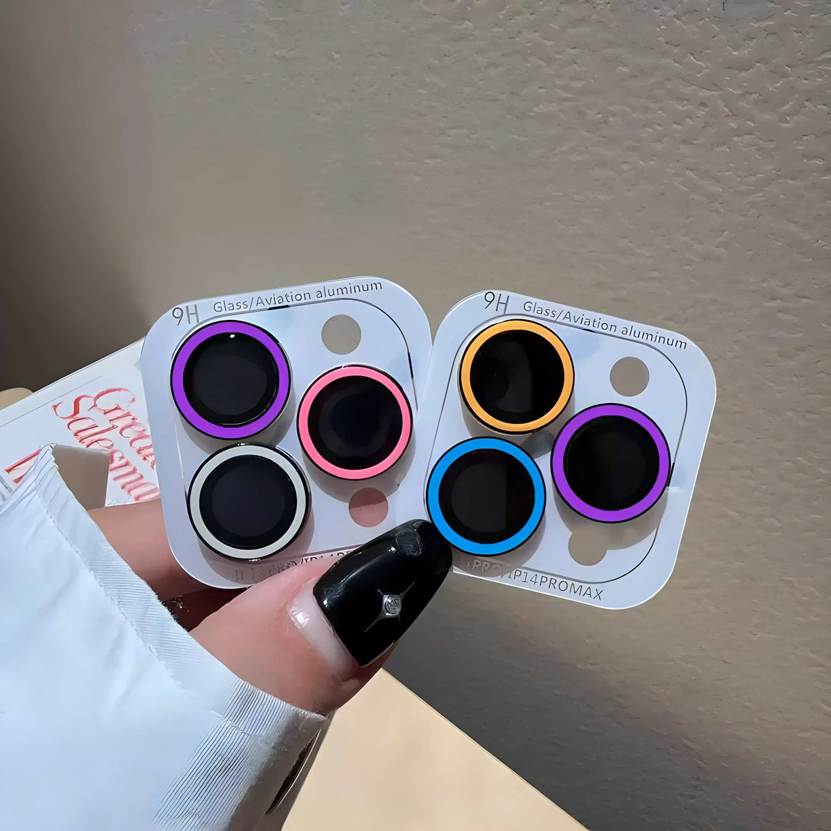 2-3Pcs Luminous Ceramic Camera Protector Film for IPhone 13 14 15 ProMax 15 Plus 13 12 Mini Lens Ring Tempered Glass Glowing Cap
