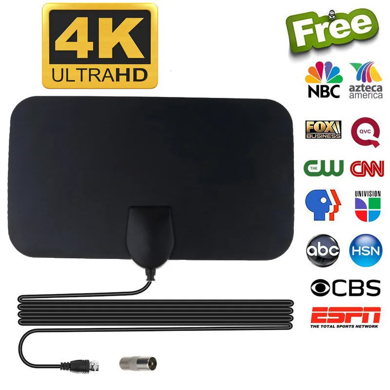TV Digital Box Antenna Booster Hign Gain High Definition Aerial HD Flat Indoor Active Aerial For Car Antenna RV Travel Smart TV