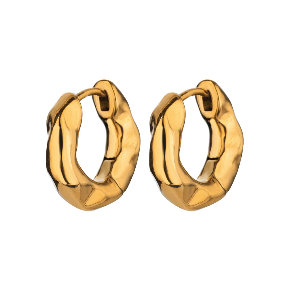 Stainless Steel Pendientes Earrings for Women Gold Color New In Geometric Small Hoop Earrings 2024 Trend Wedding Jewelry Gift