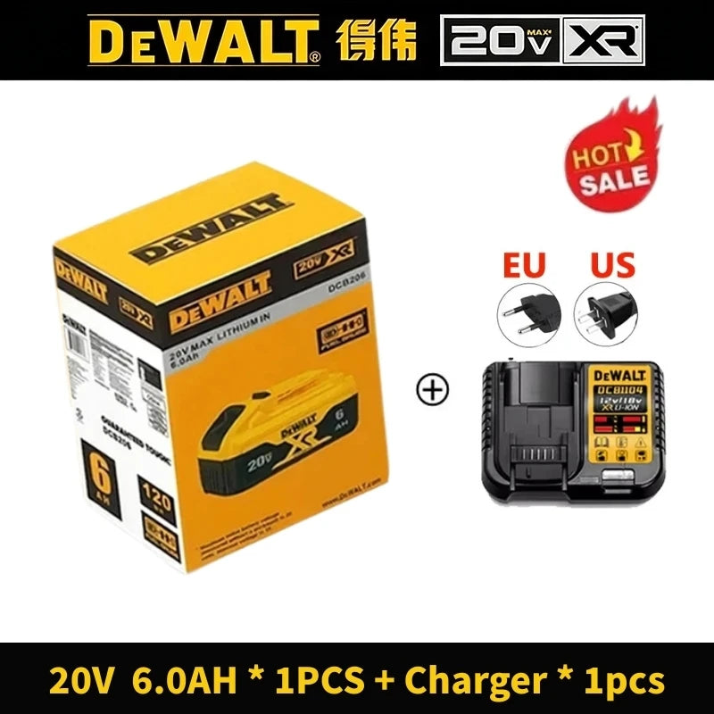 DeWalt Original 20V 60V 6Ah 9Ah MAX Battery Power Tool Replacement for DeWalt DCB184 DCB182 DCB205 DCB200 18Volt 20v Battery