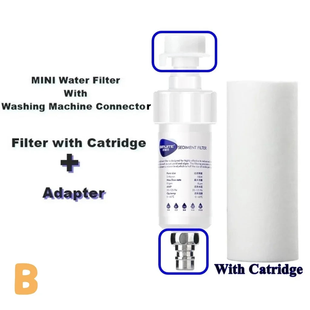 5pcs FILTER Water Filter Cartridge Washing Machine Filter with Adapter Bathroom Water Heater Toilet Household Purifier