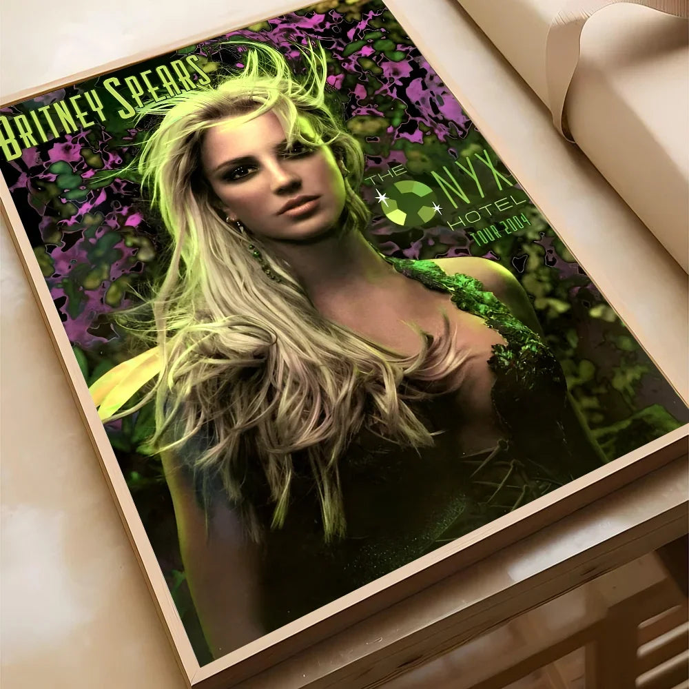 Retro Singer B-Britney S-Spears Wall Art Poster and Prints Canvas Painting Pictures Coffee House Bar Bedroom Office Home Decor