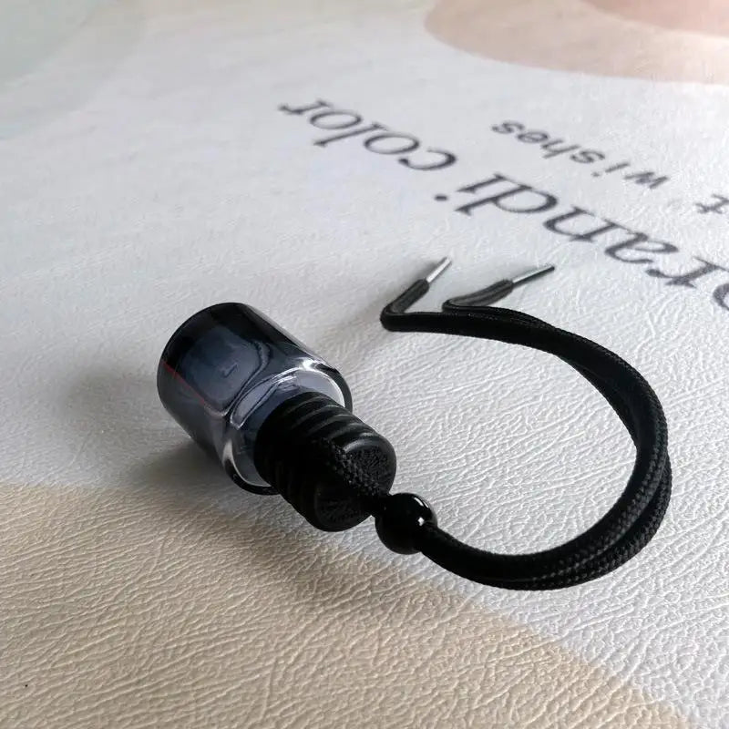 1Pc Black Cap Dyed Cylinder Empty Bottle Car Essential Oil Diffuser Fragrance Air Freshener Scent Perfume Bottle Ornament+~