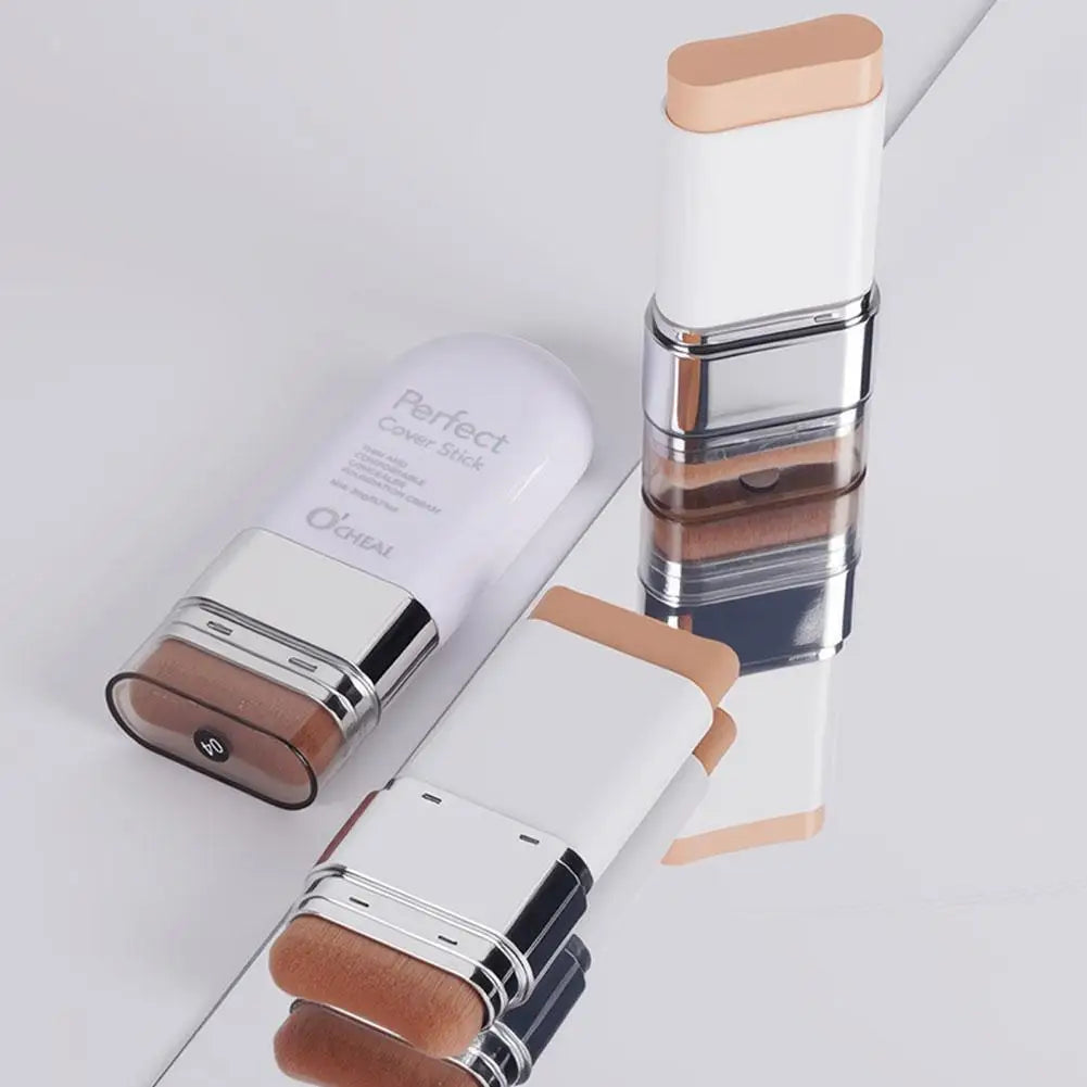 Contouring Double-Ended Foundation Stick 20g Waterproof Sweatproof Dual-End Base Contour Mousse Texture Oil-Control Natural Matt