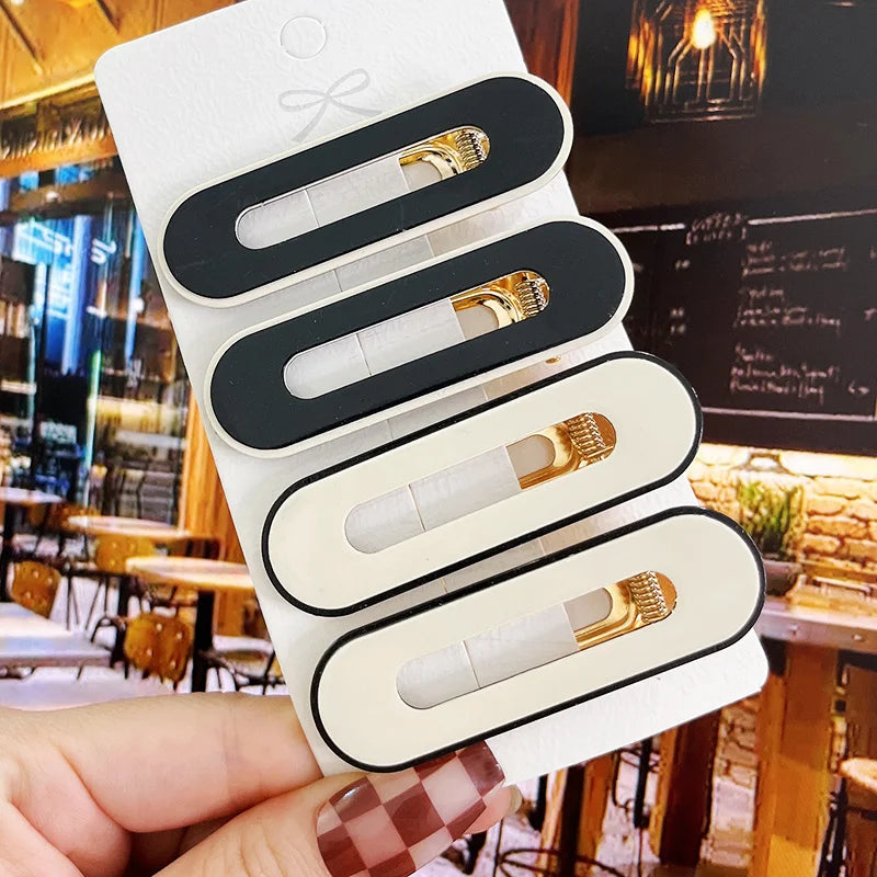 1 Set Fashion Acrylic Hair Clips Set Hairpins For Women Girls Geometric Barrettes Hairgrips Headwear Hair Accessories Jewelry