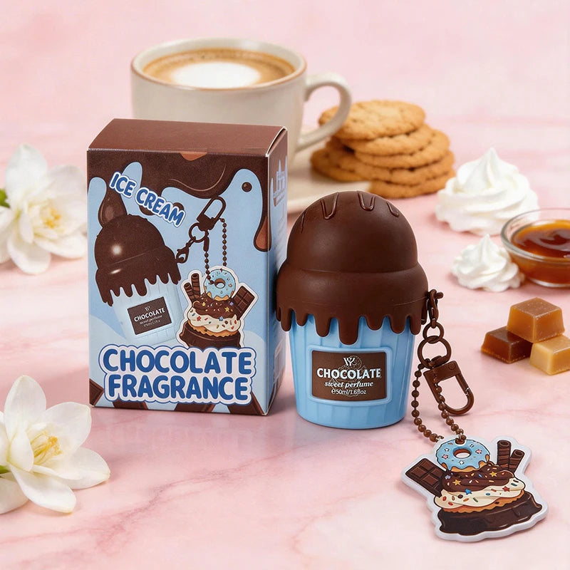 Ice Cream Gourmet Perfume Hand Cream Set Sweet Fruity Fragrance Long-lasting Vanilla Chocolate Cherry Scent Gift Box Packaging