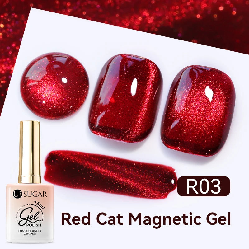UR SUGAR 15ml Cat Magnetic Gel Jelly Glass Full Coverage Varnis Magnetic Gel Soak Off UV LED Gel Autumn Winter Xmas Manicure