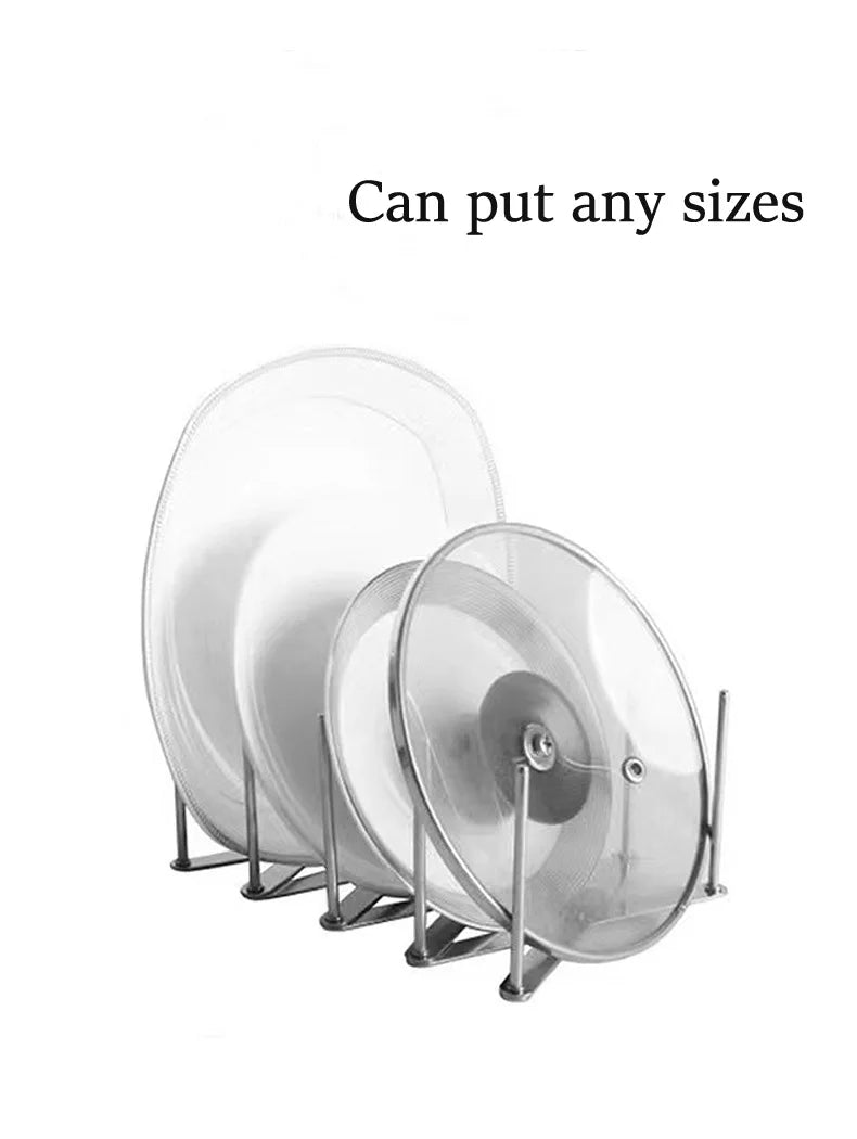 Stainless Steel Bowl Dish Organizer Pot Lid Rack Pan Retractable Foldable Plate Holder Shelf Tableware Storage Kitchen Gadgets