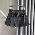 Y2k Retro Streetwear Denim Skirt Women Summer Sexy Punk A-Line High Waist Harajuku Denim Mini Skirt Hottie All-match Short Skirt