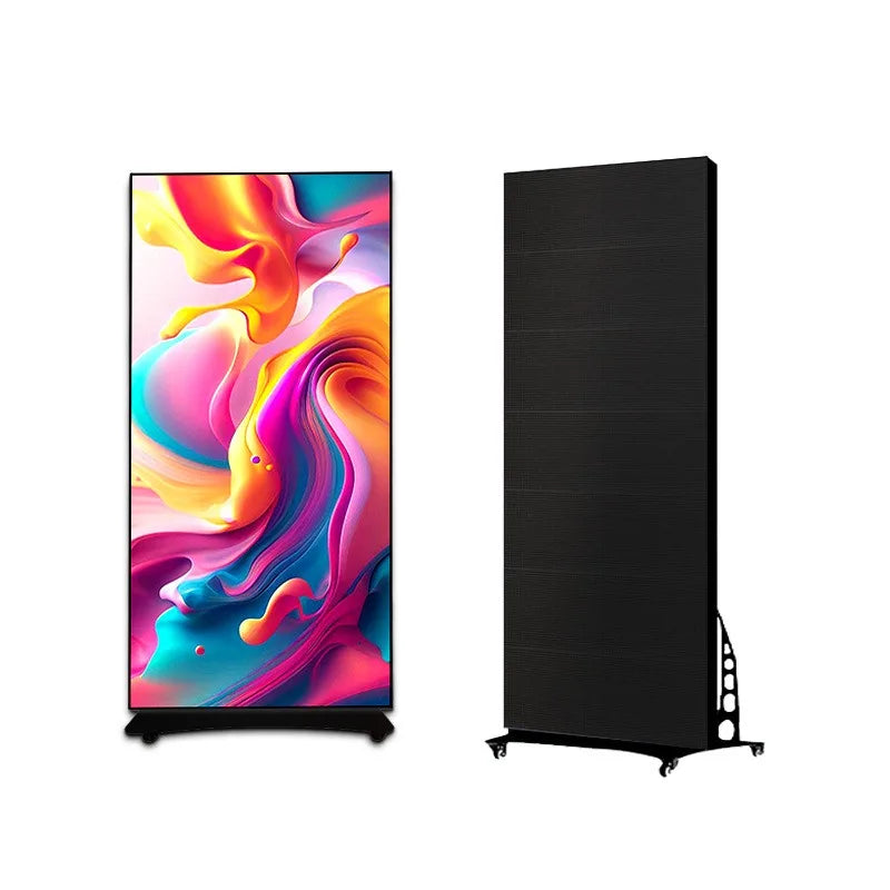 Outdoor vertical led folding poster screen movable double-sided screen display promotion LED display