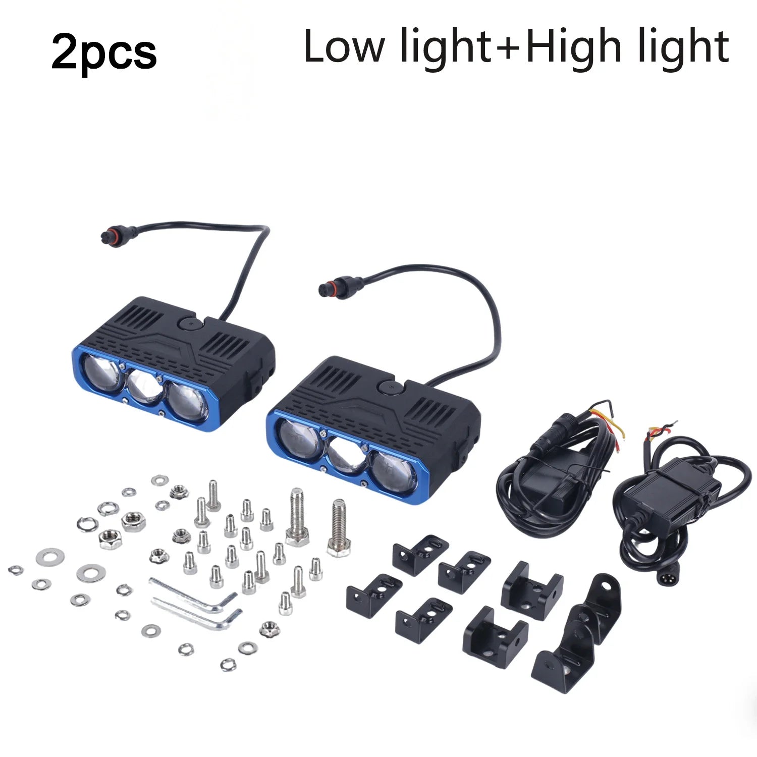 3Lens Spotlight Projector 6000K LED Grille work Light for Car Motorcycle Auxiliary Light Fog Lamp High Power Laser Direct Grid