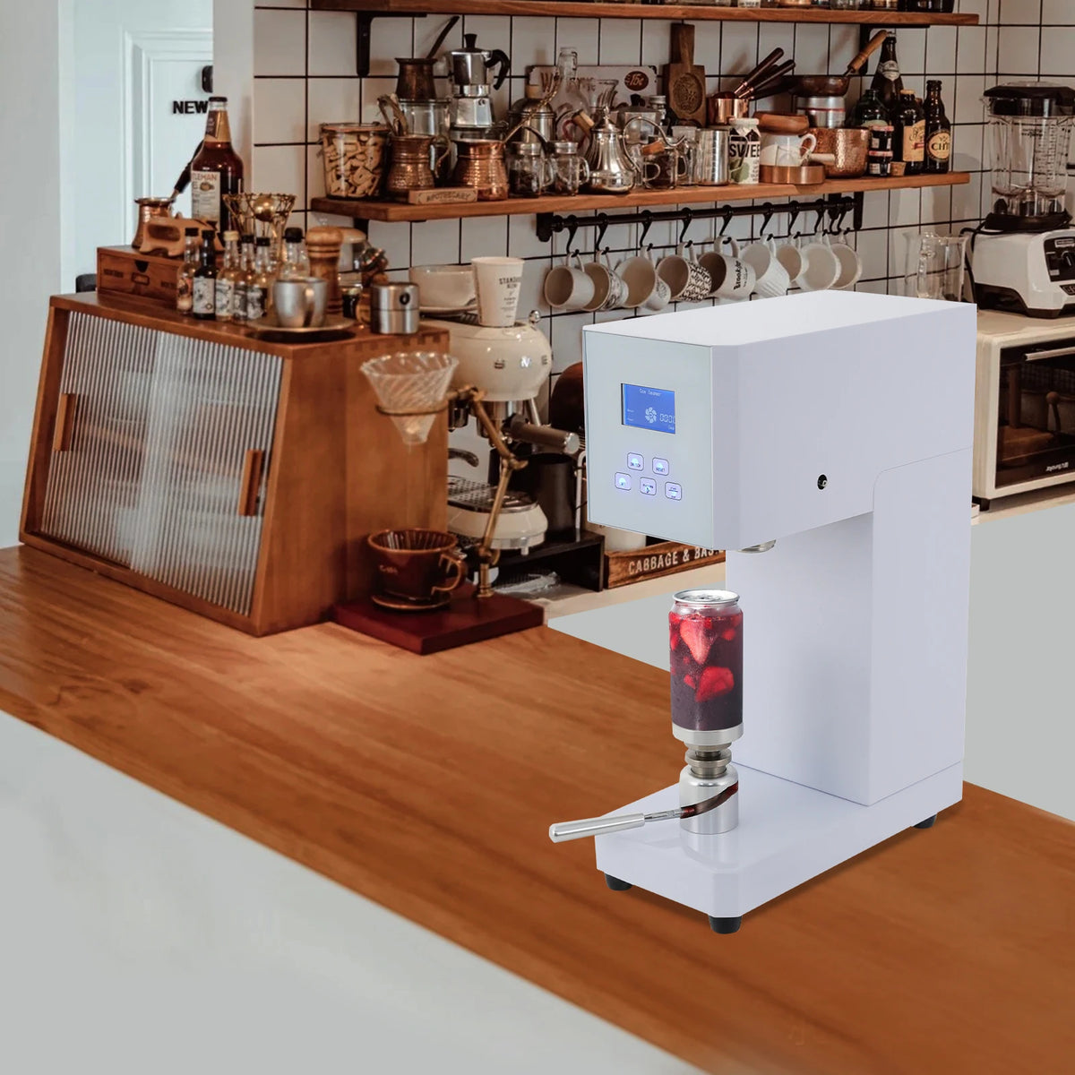 370W Automatic Milk Drink Bottle Sealer Cans Sealing Machine, Beverage Seal Machine LED Display