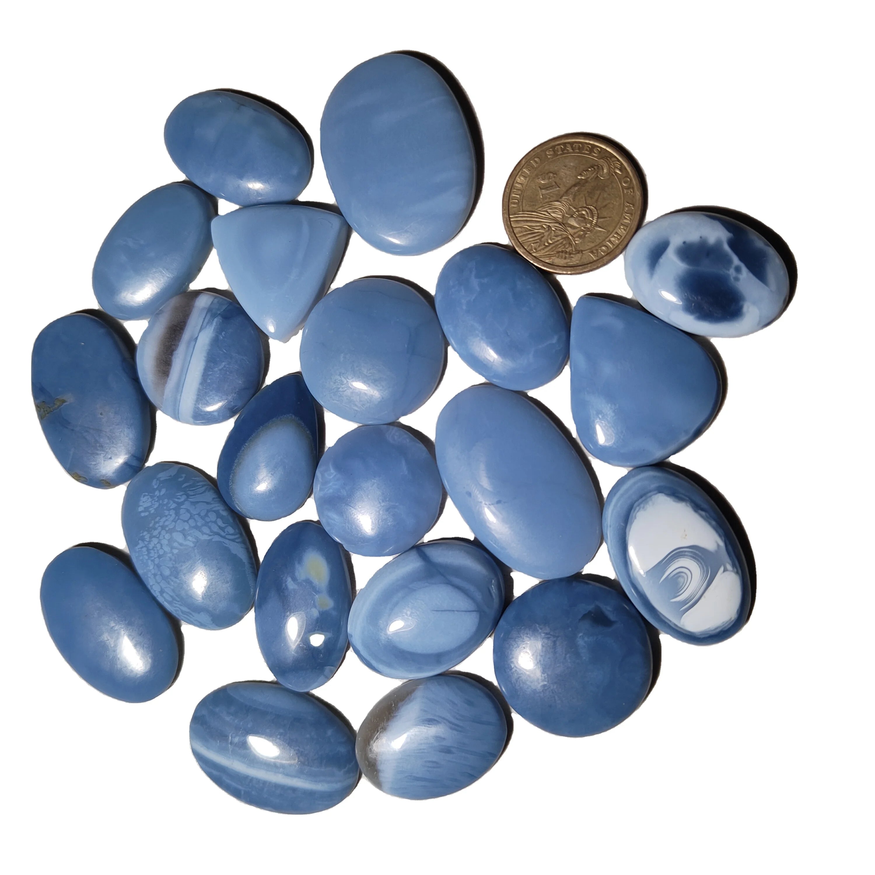 Wholesale Best Price Natural Blue Oval Cut Opal Cabochon High Quality Smooth Polish 20-45mm Color Play for Jewelry Making