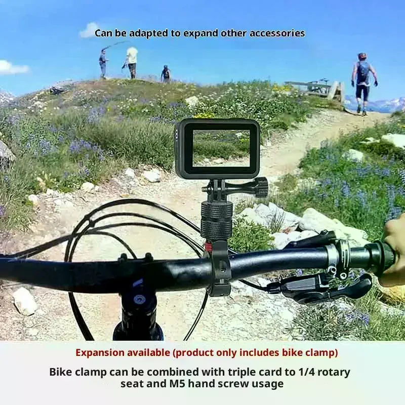 Motorcycle Bicycle Handlebar Clip Holder 1/4 Screw Mount Bike Seatpost Clamp For 12 11 Camera Motorcycle Metal Bracket