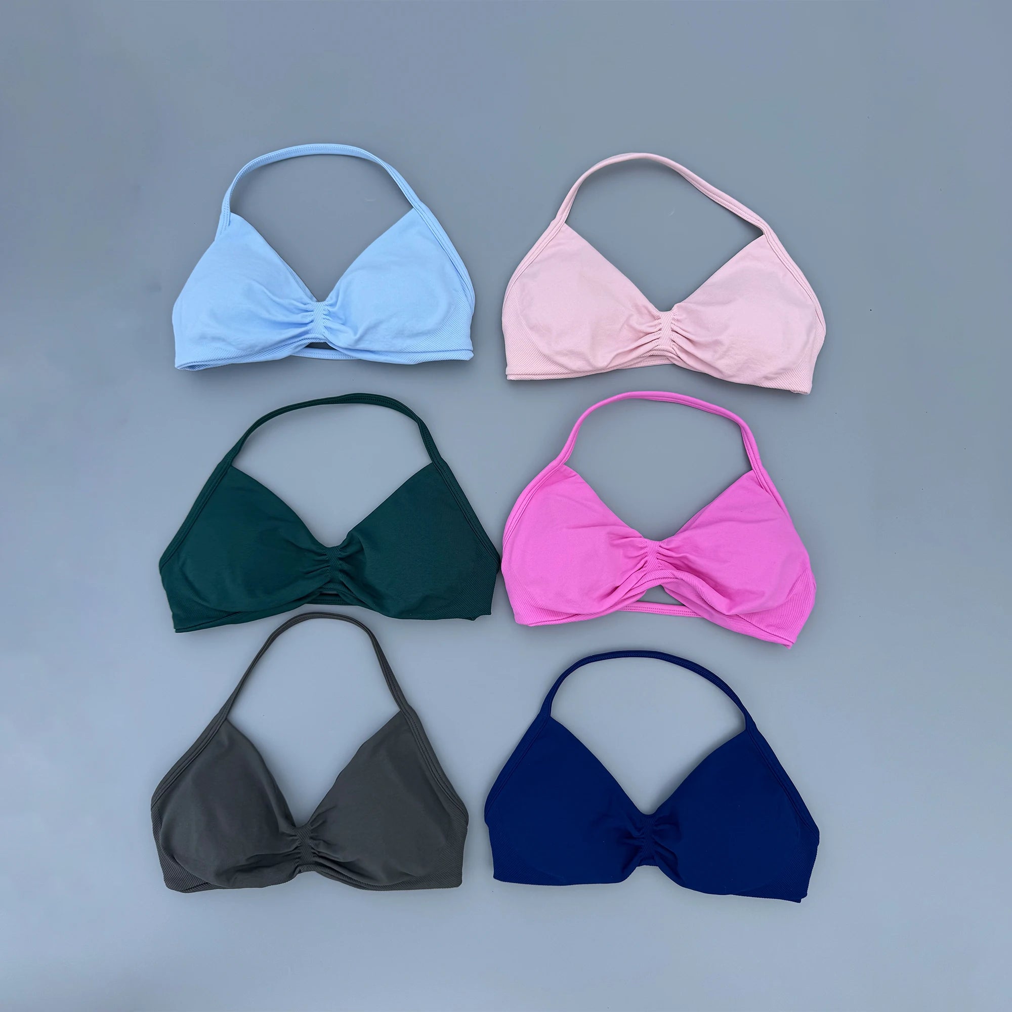 Sports Strappy Bra Yoga Underwear Women Gym Crop Top Running Exercise Backless Bra Support ActiveWear Fitness Workout Halter