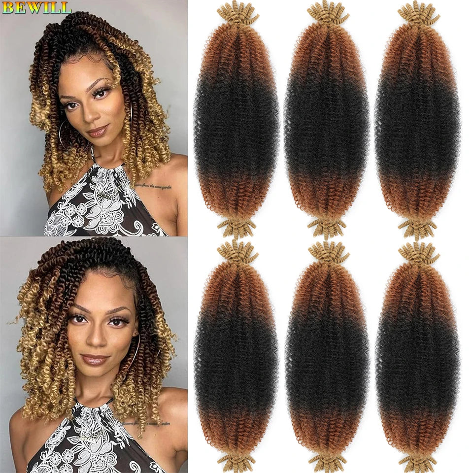 1-8 Packs Afro Twist Hair#4 30 350 12 16 inch Springy Marley Twist Braiding Hair Pre-Separated Kinkys Bulk Hair for Locs Crochet