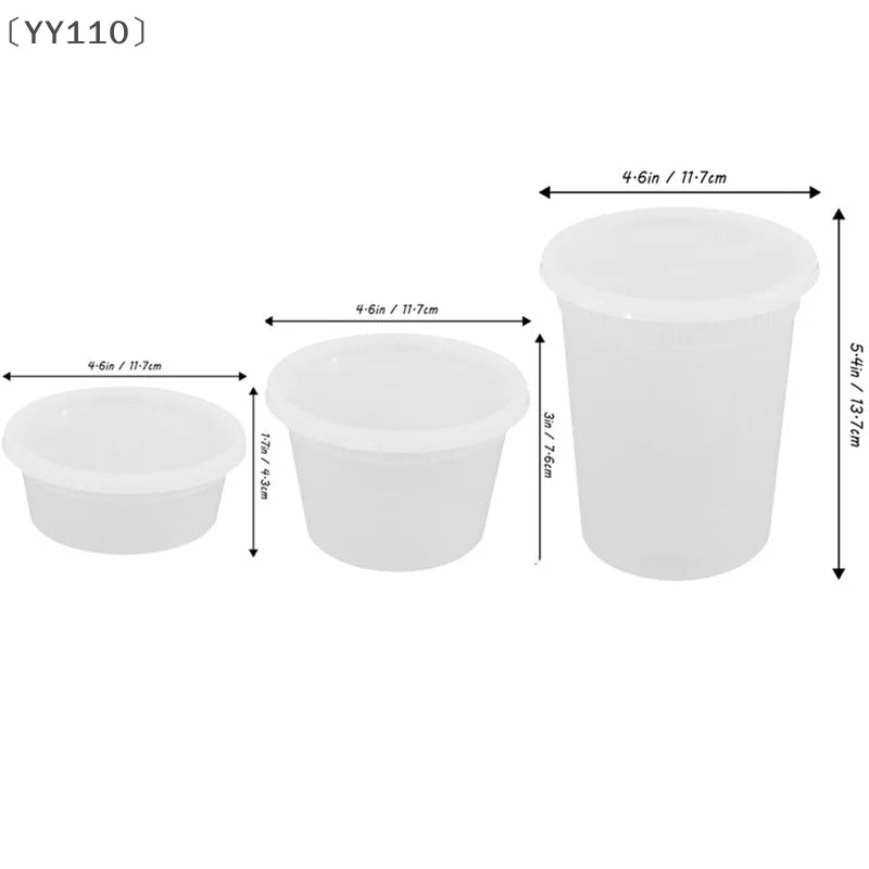 〔YY110〕10 Pcs Food Packing Container Food Grade BPA-Free Clear Plastic Food Storage Box With Lid Microwave Safe Meal Takeaway