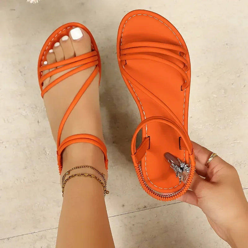 Summer Women's Fashion Outdoor Casual Sandals 2026 Sexy Open Toe Flat Sandals Lightweight and Comfortable Beach Slippers Selling