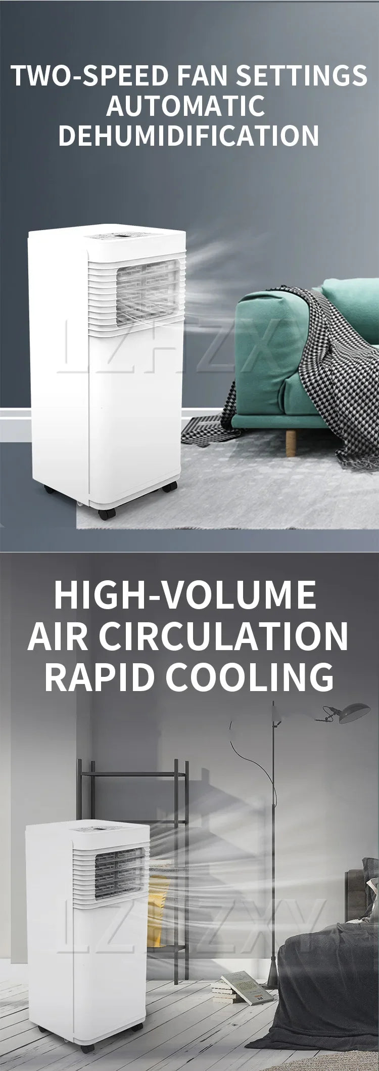 1500W Portable Air Conditioner, Cooling Only, 1-Pai, Compact Household Standing Unit, All-in-One, No Outdoor Unit Required
