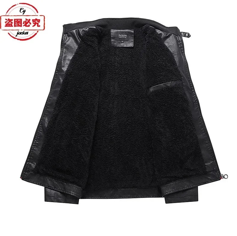Gold Wing 1800 motorcycle LOGO washed pu leather jacket men's windproof autumn and winter spring and autumn leather jacket