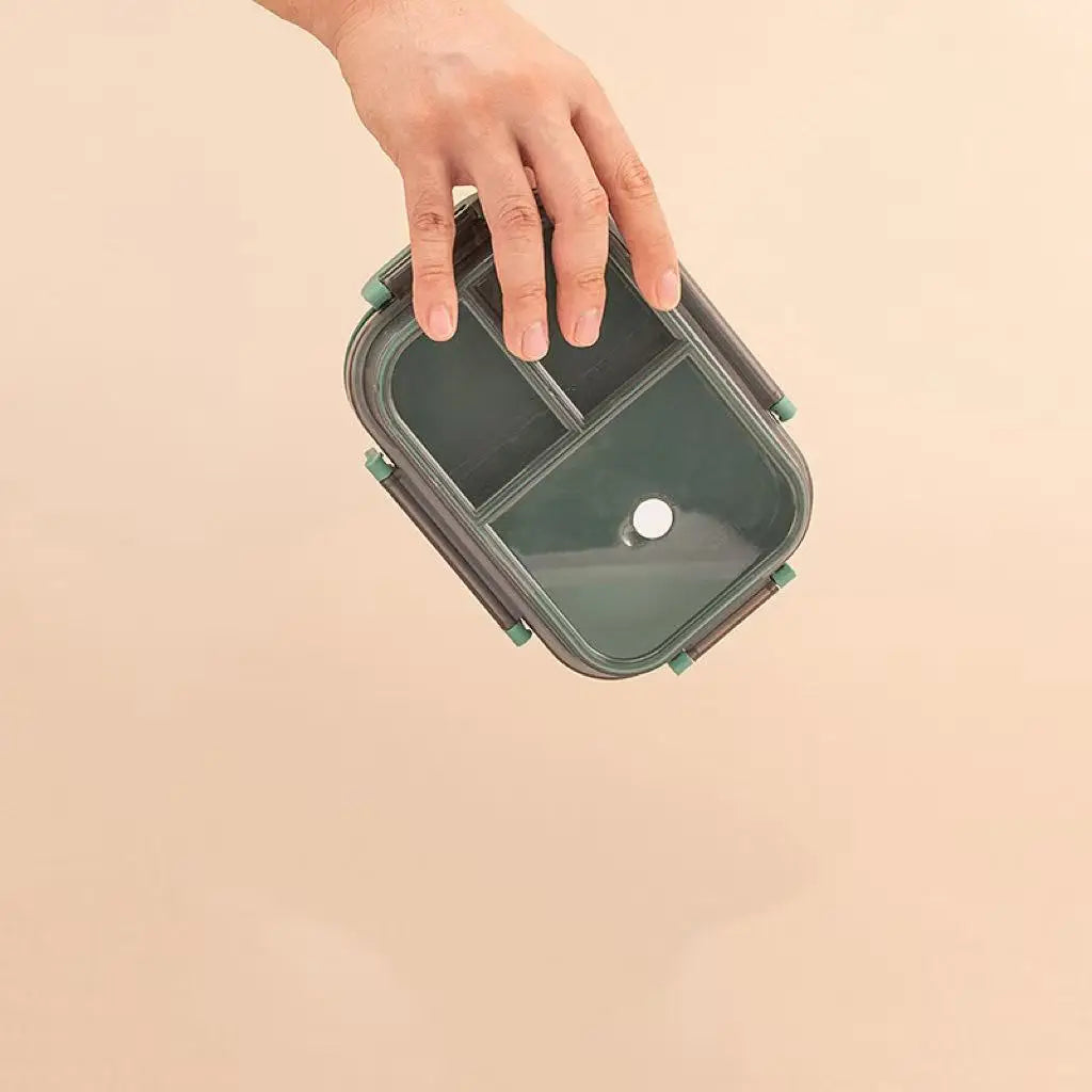 Portable Double Layer Lunch Box, Sealed Compartment Microwave Bento Box, Leakproof Food Container with Tableware