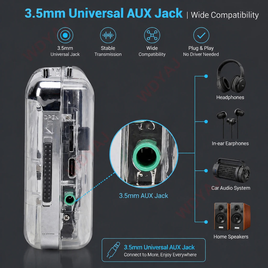 Cassette Player USB Cassette Capture Cassette to MP3 Converter for PC Music Player Cassette Recorder Adapter