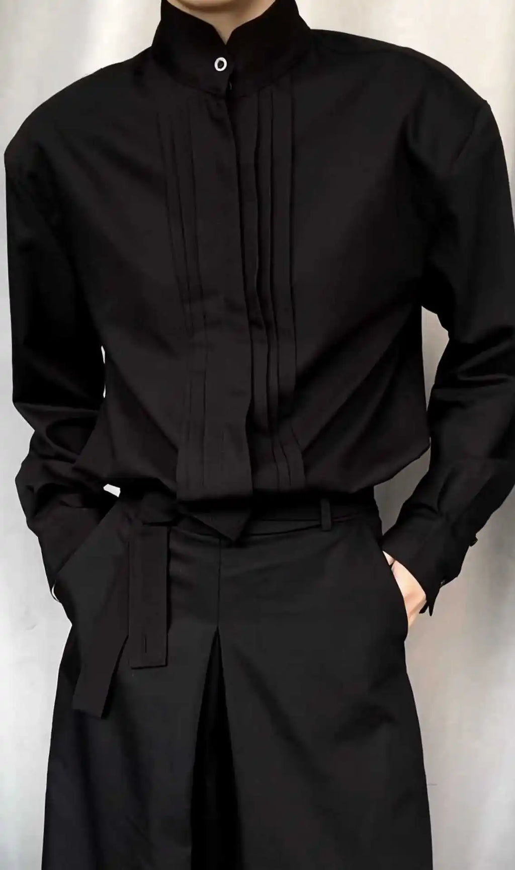 Man Casual Shirts 2025 Autumn High Quality Wrinkle Blazer Men's Clean Fit Shoulder Pad Shirt Jacket For Street Style Layering
