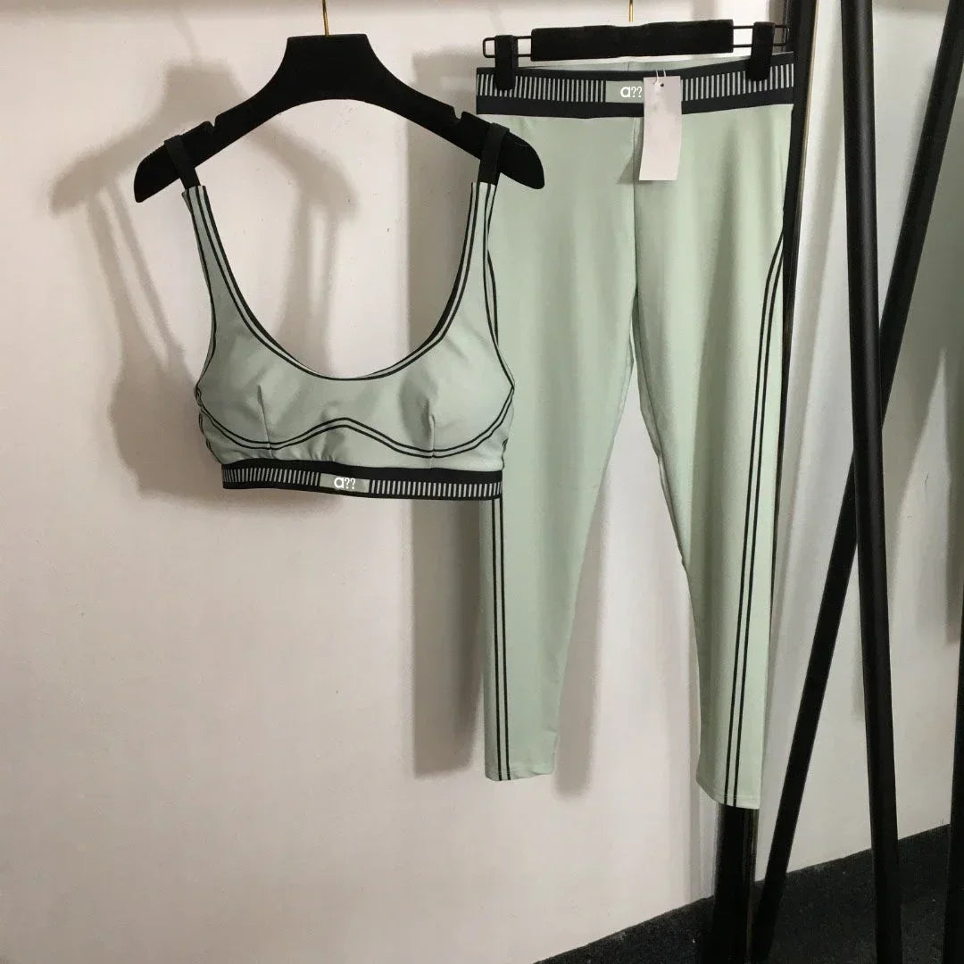 2026 Summer New Yoga Sports Suit Sling Vest Elastic Small Foot Leggings