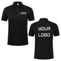 Summer casual polo shirt with custom logo print text image design, breathable workwear short sleeves, polo shirt for men women