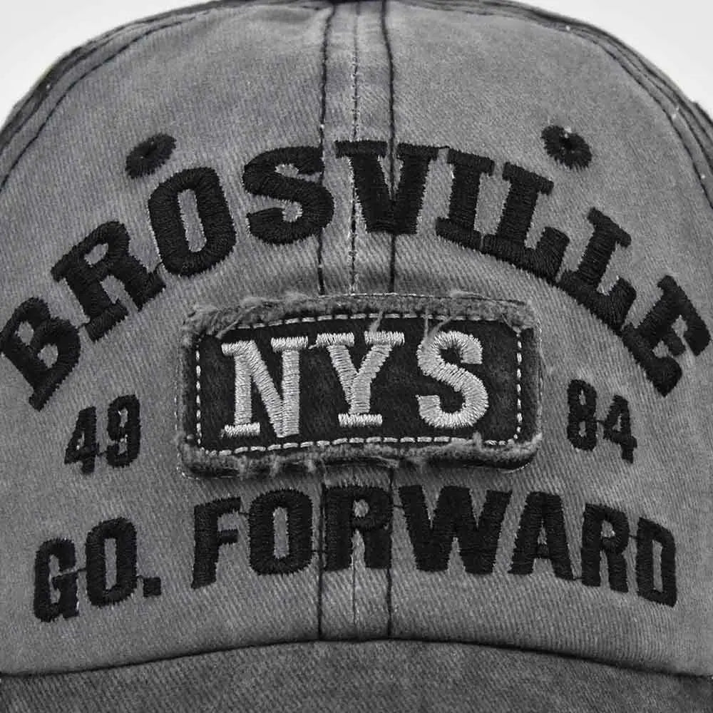 Fashion Hip Hop NYS Patch Embroidery Baseball Caps Adjustable Frayed Denim Sunscreen Hats Vintage Snapback Dad Hat for Men Women