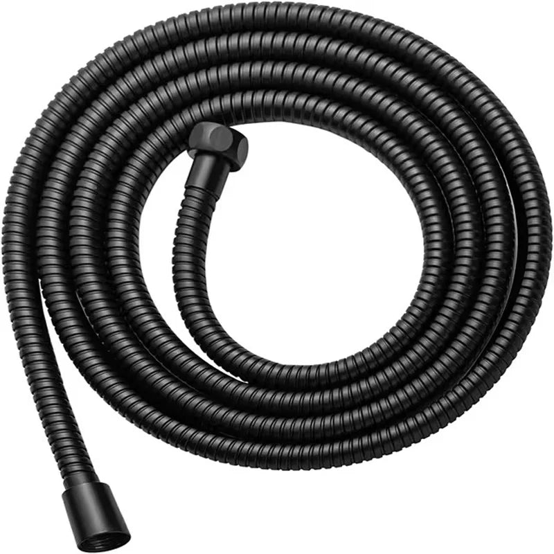 Black 1.5m/ 2m /3m G1/2 Inch High Quality Flexible Shower Hose Stainless Steel Chrome Bathroom Water Head Shower Extension Pipe