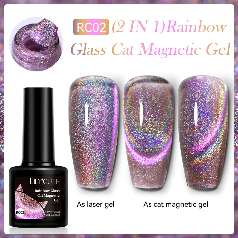 LILYCUTE 7ml Gold Coffee Cat Magnetic Gel Nail Polish Autumn Winter Nails Ultra Shine Moonlight Semi Permanent UV Gel Soak Off