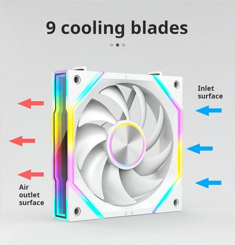Guangchi V2 building block fan, 120mm case fan,12025 water-cooled fan, 5V ARGB light-emitting fan, convenient for combination.