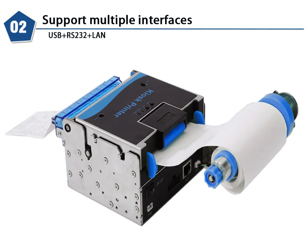 HS-K54 Embedded Thermal Receipt Printer with Anti-Jam Nozzle. It stops printing if manually blocked and resumes when released