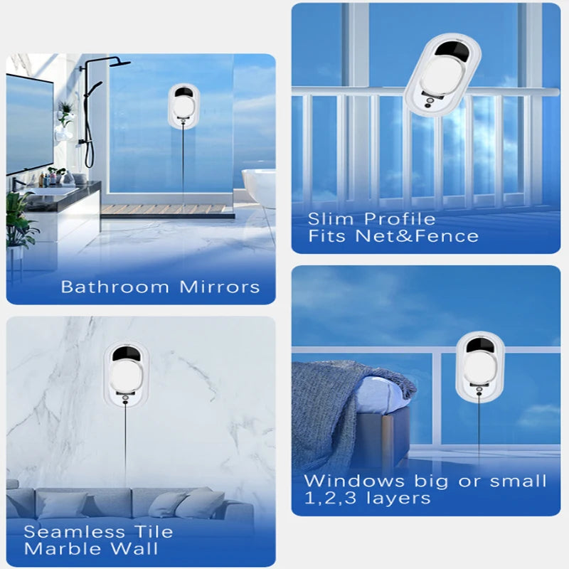 Window Cleaning Robot White Home Automatic No Spray and Water Spray Intelligent Wipe High-rise Large Area Window Clean