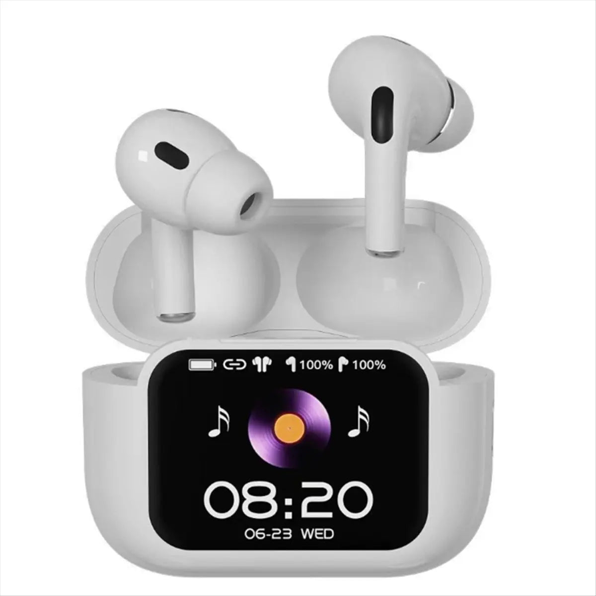 #94Y Bluetooth Headset,Full Color Touch Screen Bluetooth Headset ANC Active Noise Reduction (White)
