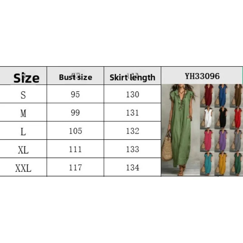 Women Spring Summer Boho Flutter Sleeve Floor Length Maxi Dress Elegant Beach Long Dress