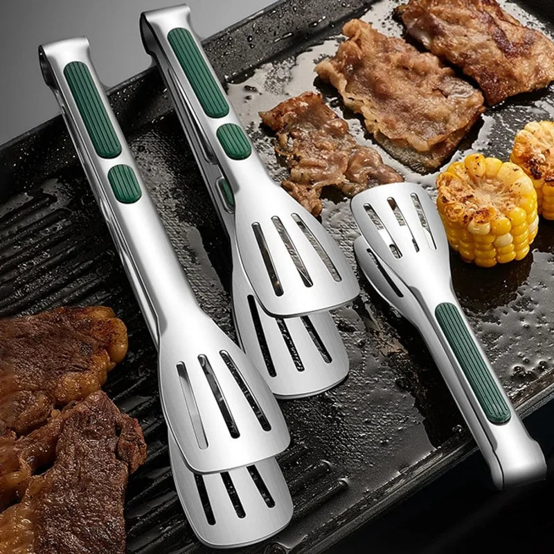 New Stainless Steel Food Tongs BBQ Meat Salad Bread Clip Barbecue Grill Buffet Clamp Non-slip Tong Cooking Tools Kitchen Gadgets
