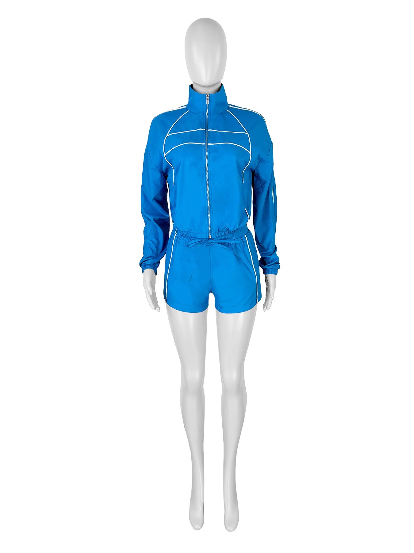 Women's Set Long Sleeve Jacket + Shorts Suit 2026 Summer Streetwear Active Slim Sporty Two 2 Piece Set Outfit Tracksuit