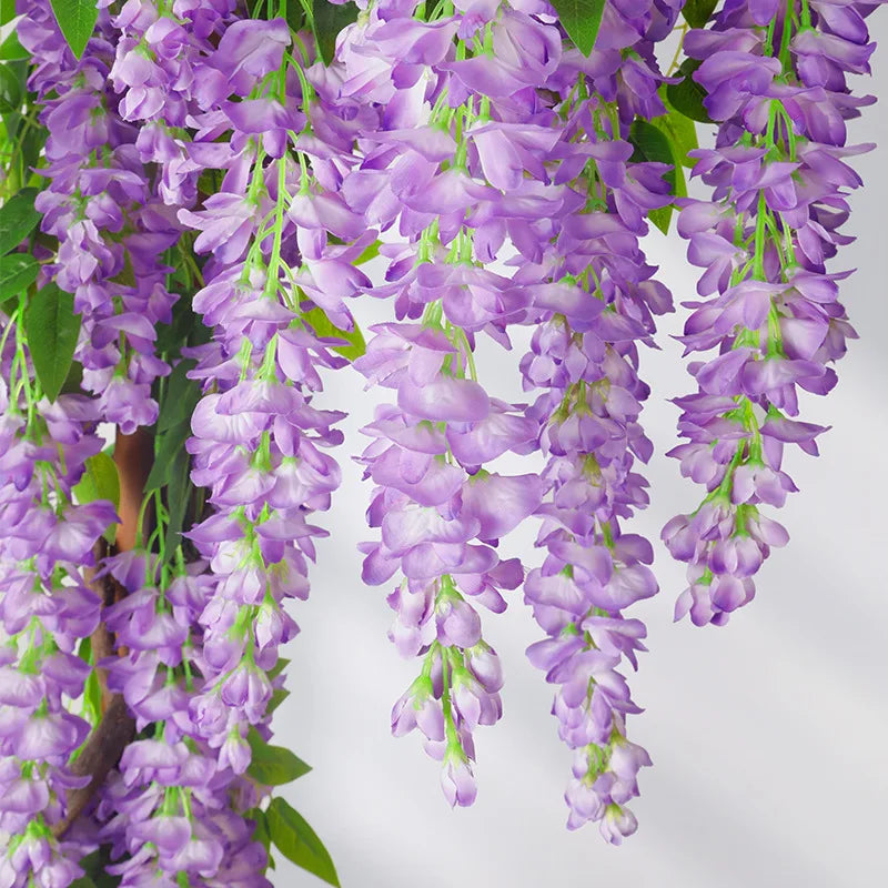 37.8'' Silk Wisteria Artificial Flowers, Fake Wisteria Floral Hanging Plant Garland, for Home Decor, Party, Floor Vase, Balcony