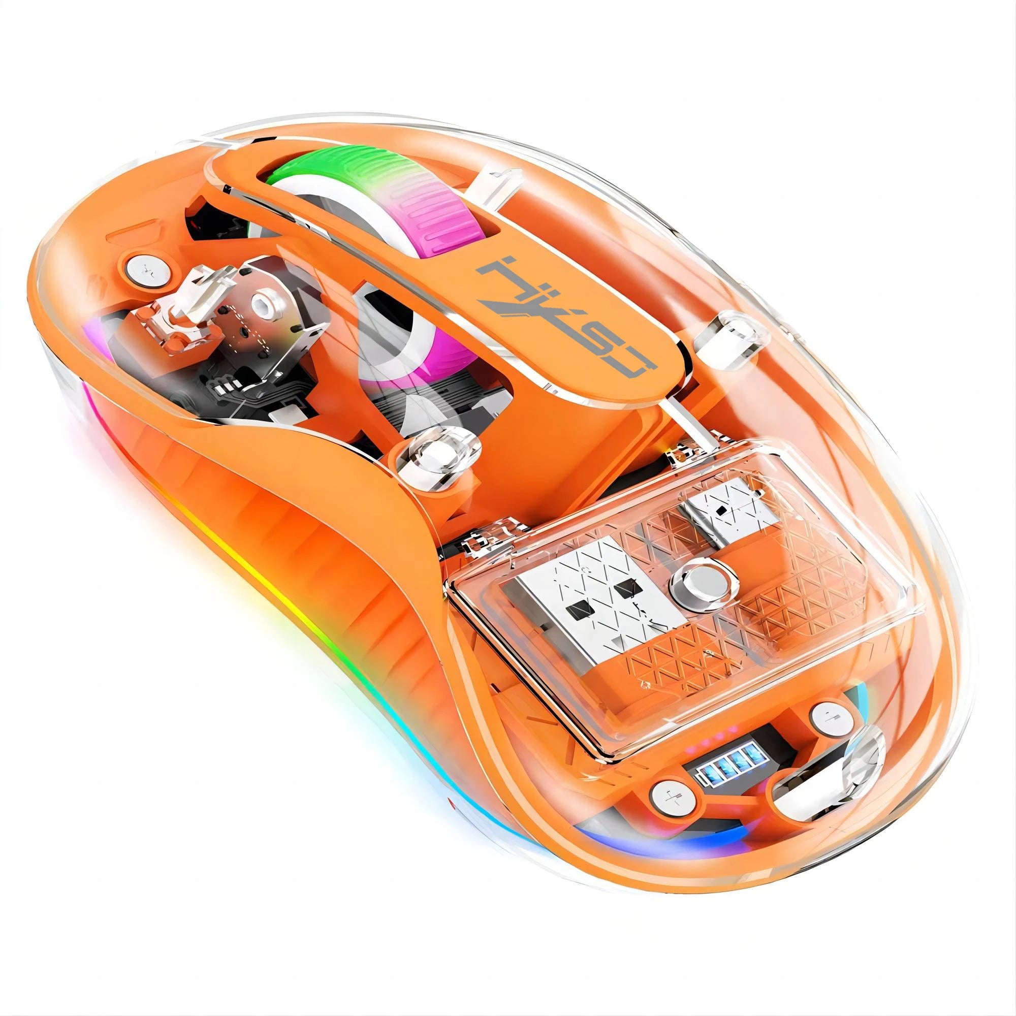 New HXSJ M333 Transparent Mouse Wireless Three-mode Magnetic Suction Mute Rechargeable Mouse For Tablet PC Notebook