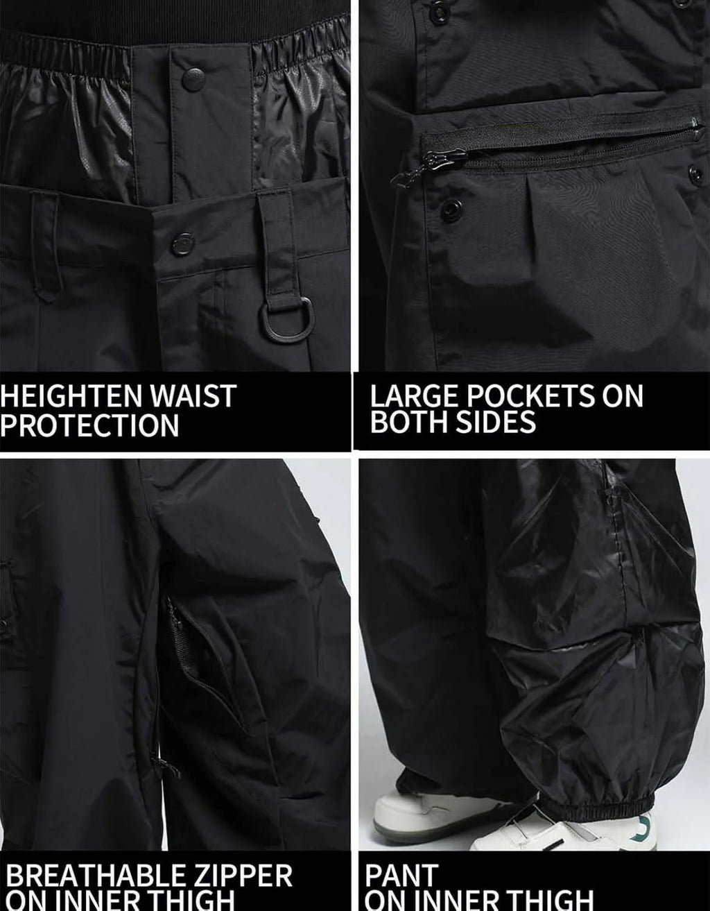 GSOU SNOW 2025 Loose Skiing Pants Snowboard Sport Trousers Outdoor Waterproof Windproof Ski Wear Winter Warm Female Ski Britches