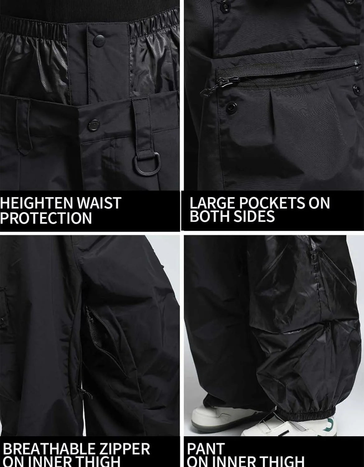 GSOU SNOW 2025 Loose Skiing Pants Snowboard Sport Trousers Outdoor Waterproof Windproof Ski Wear Winter Warm Female Ski Britches