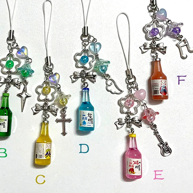 Y2K Soju Phone Charm Handmade Unique Gift for Girls 1 Piece