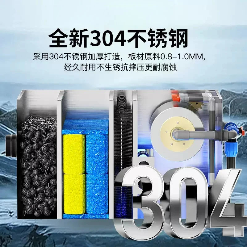 Aquaculture Drum Filter Stainless Steel Micro Screen Pond Water Recirculation Waste Remover Strainer